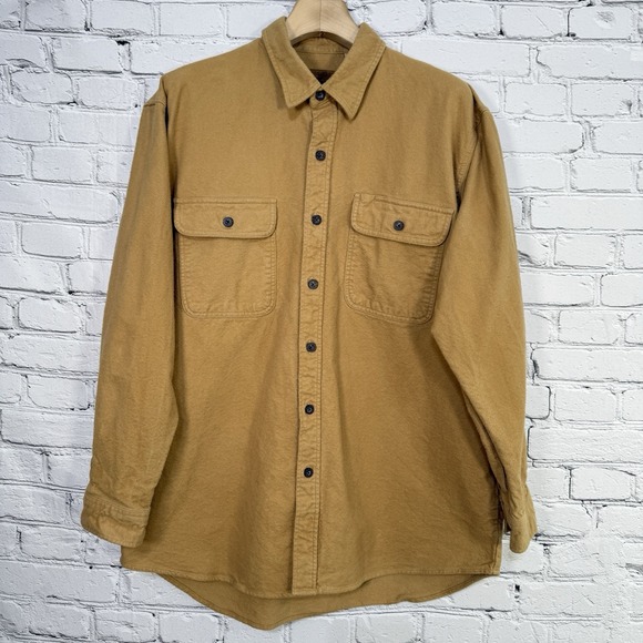 Vintage Moose Creek Chamois Shirt Mens XL Camel Tan Heavy Button Down Flannel - Picture 1 of 16